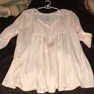XL light pink peasant top
